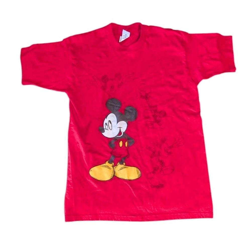 Vintage 90s Mickey Mouse T Shirt Mickey Unlimited Jerry Leigh Large USA Red H